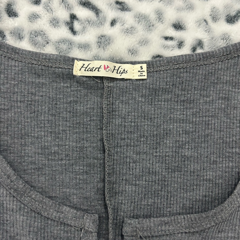 Heart Hips Charcoal Ribbed Top